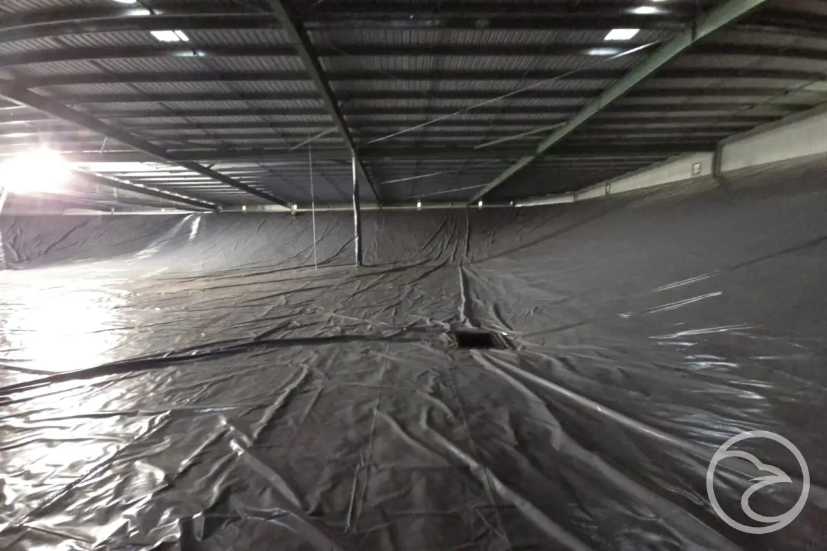 Industrial tank fitted with PVC liner