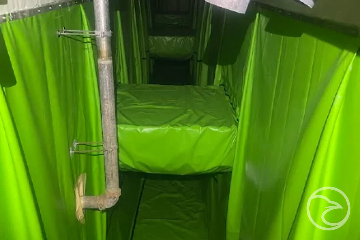 Waterproofing Membrane? - Green curtain in room.