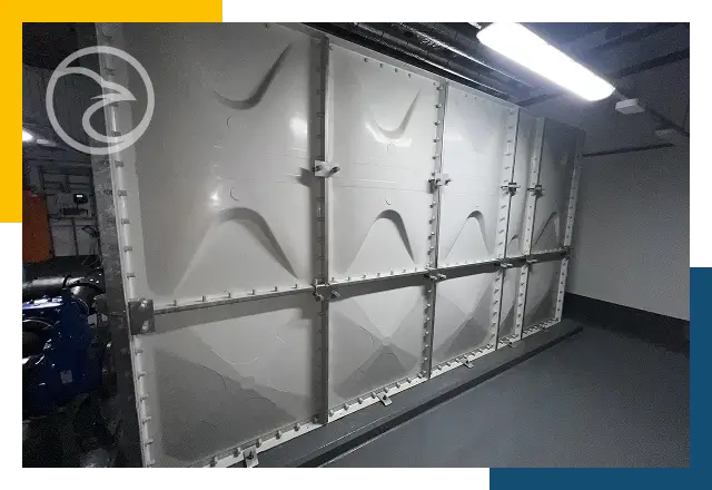 Custom rectangular water storage tank
