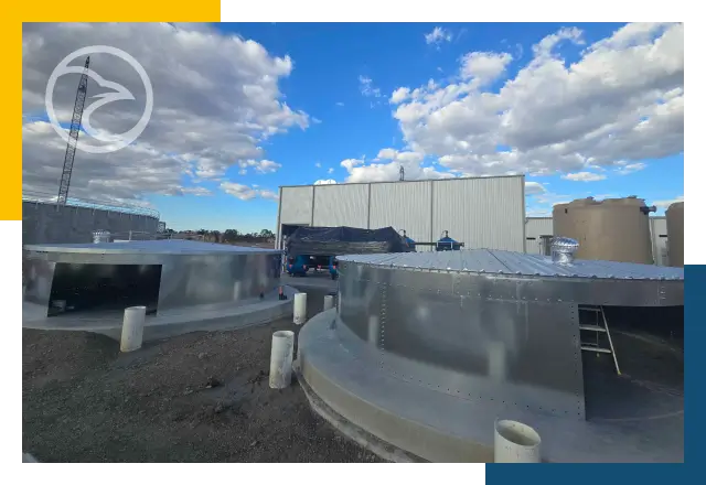 Above-ground galvanised steel tank