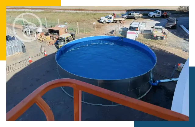 Industrial tank liner installed inside a water tank