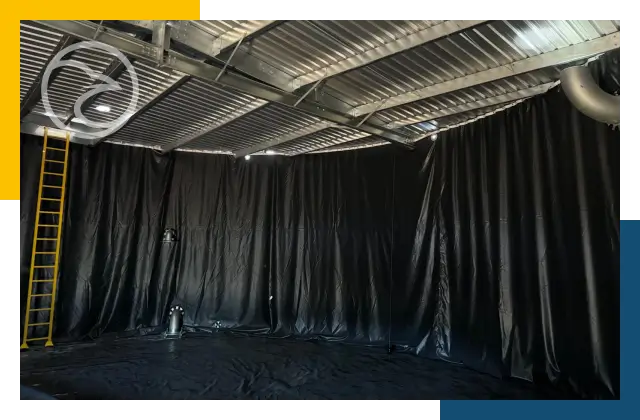 PVC tank liner installation
