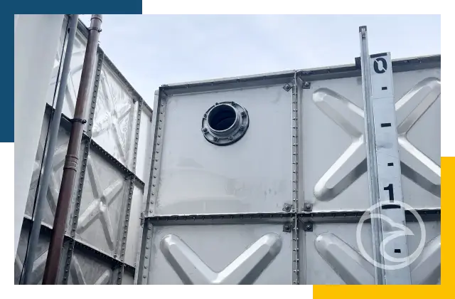 Stainless steel rectangular tank for industrial water storage