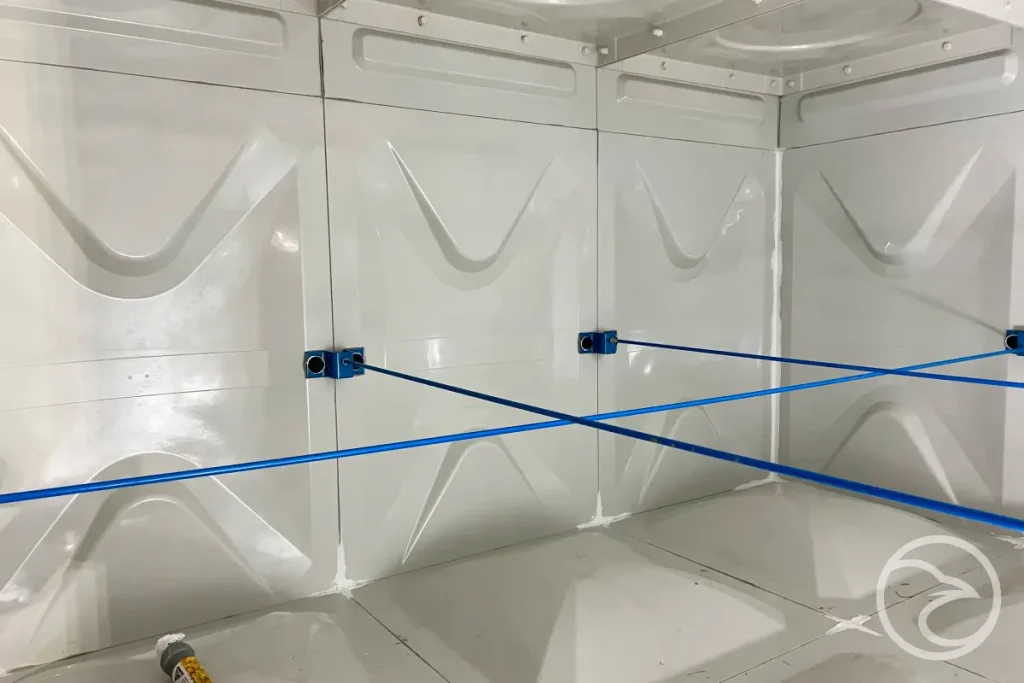 GRP panel water tanks used for industrial and commercial water storage