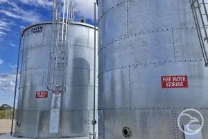 Modular HDG panel water tank installation at commercial site