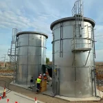 Industrial fire water tank inspection by certified engineer