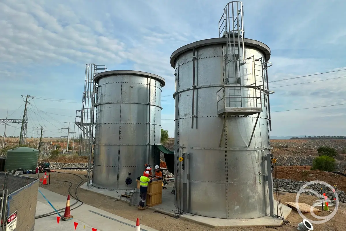 Industrial fire water tank inspection by certified engineer