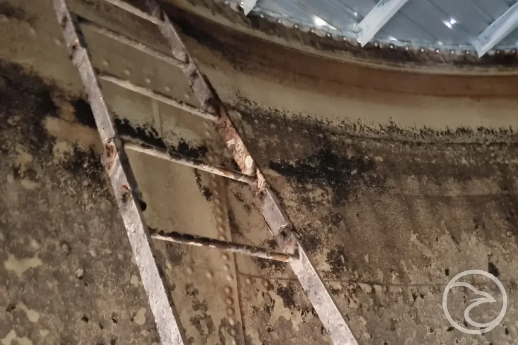 Fire water tank inspection for rust and corrosion damage