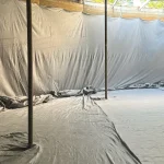 water storage in concrete tank with liner protection