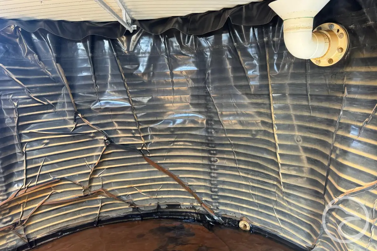 Fire water tank liner replacement